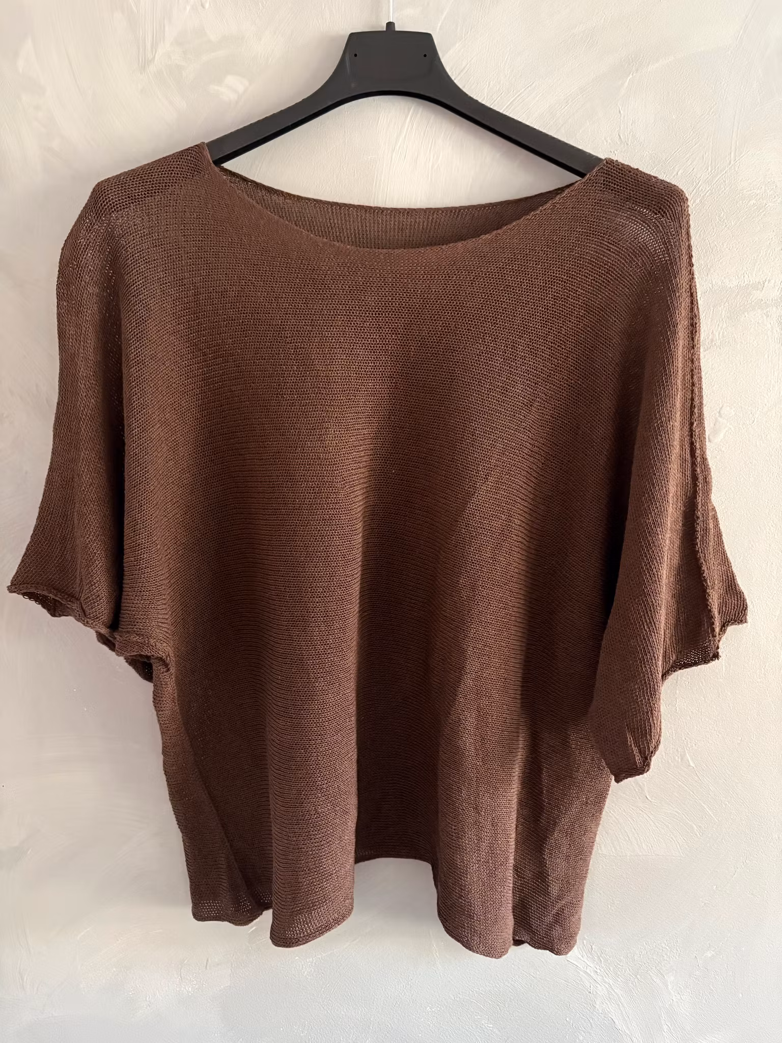 Ponchotröja - Bomull - Choklad