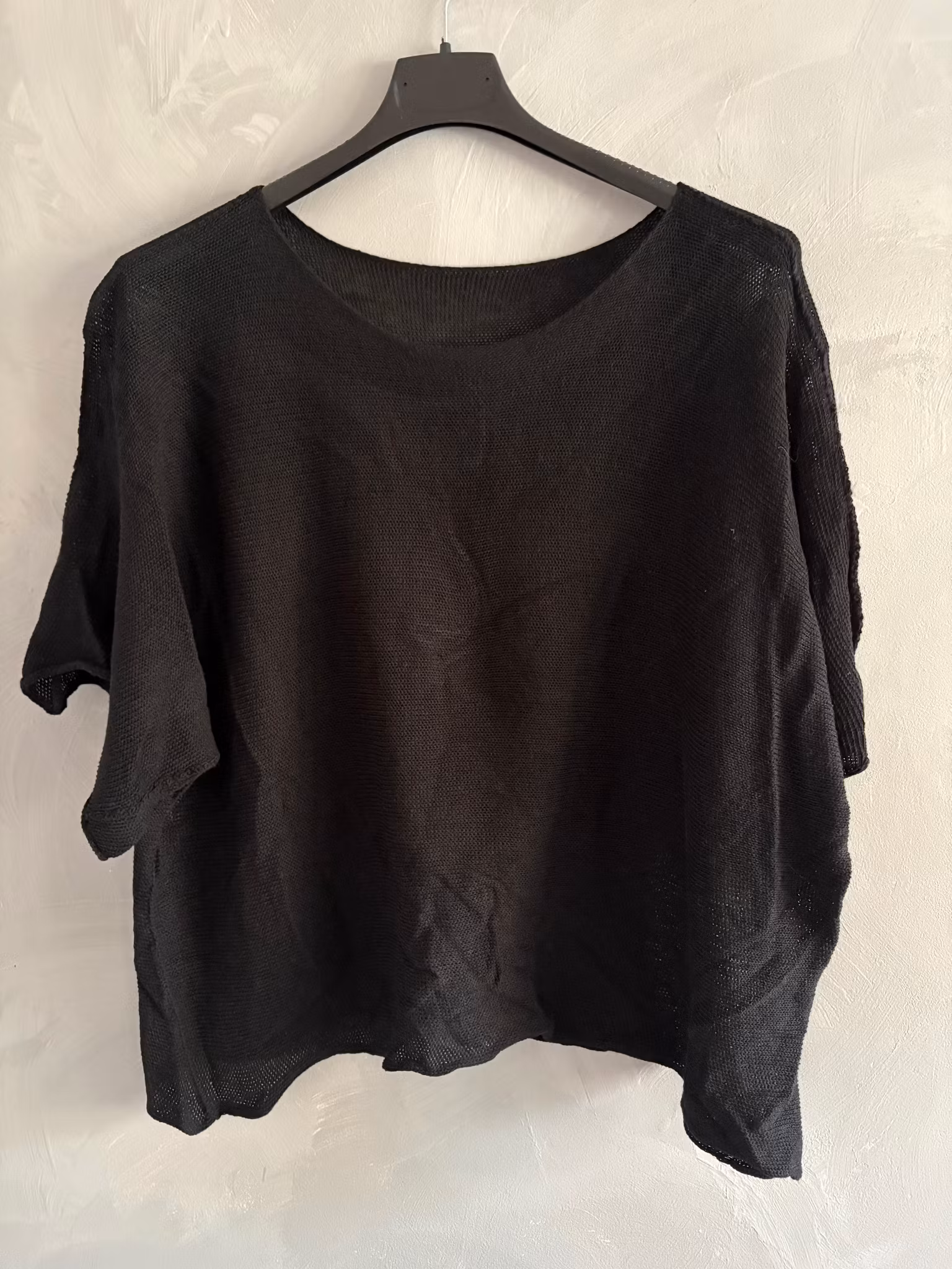 Ponchotröja - Bomull - Svart