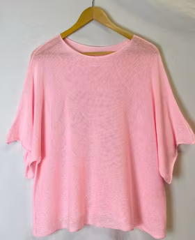 Ponchotröja - Bomull - Rosa