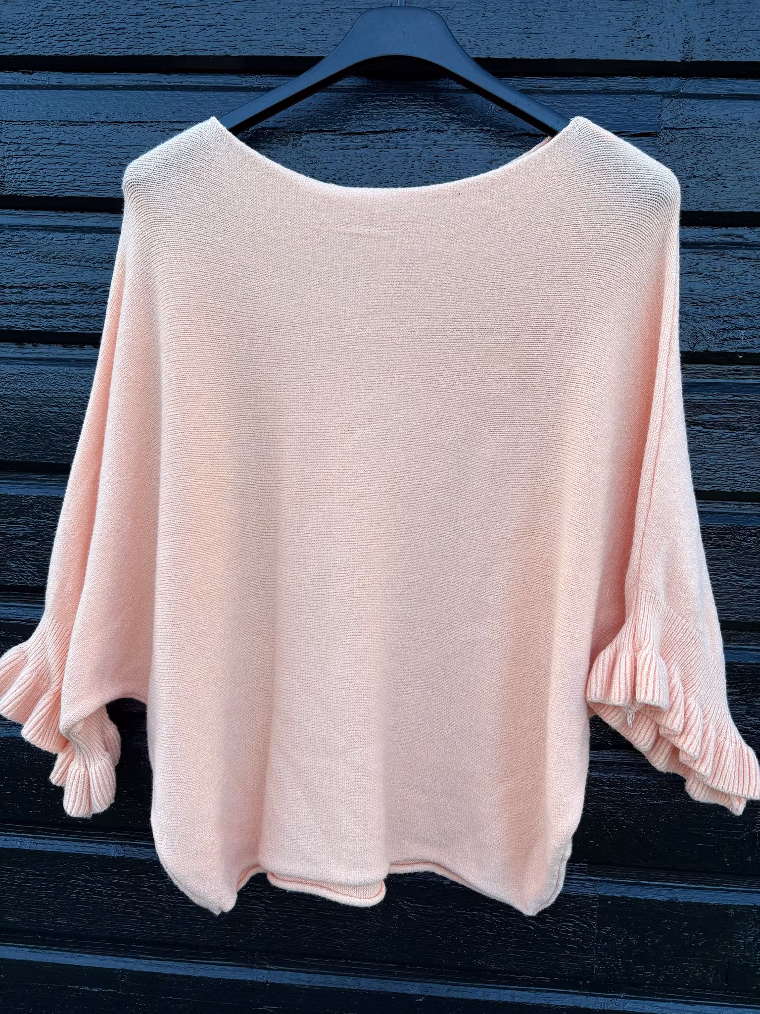 Tröja - Volang - Aprikos