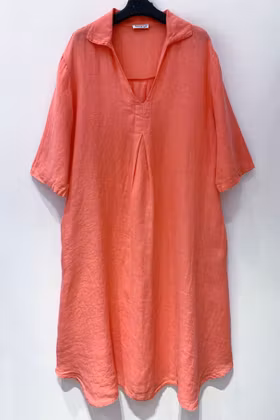 Linneklänning - Ida - Corall