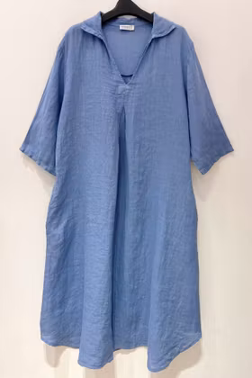 Linneklänning - Ida - Blå