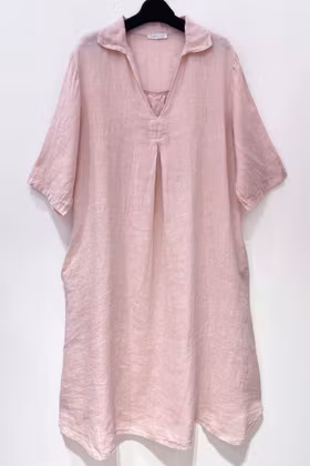 Linneklänning - Ida - Rosa