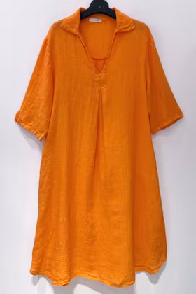 Linneklänning - Ida - Orange