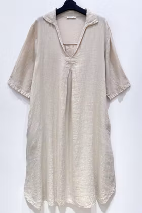 Linneklänning - Ida - Beige
