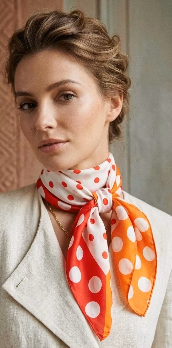 Sjal - Prick - Orange