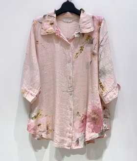 Linneskjorta - Boel  - Rosa