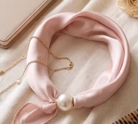 Scarf med pärla - Rosa