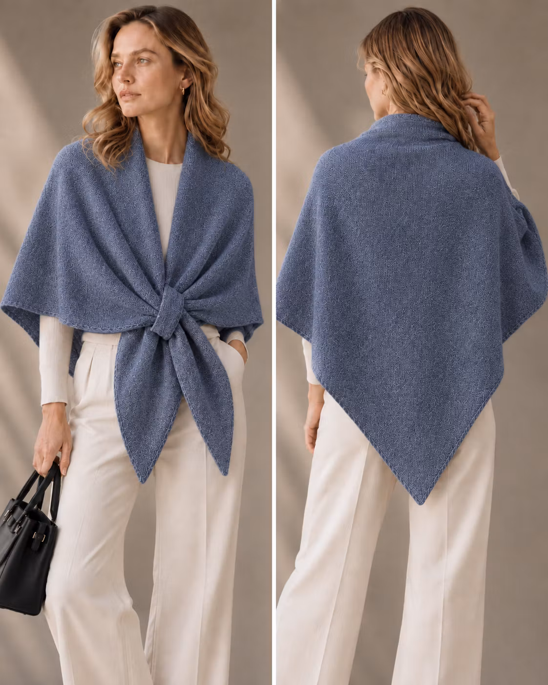Poncho - Elvira - Jeansblå