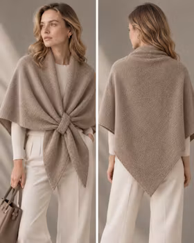 Poncho - Elvira - Taupe