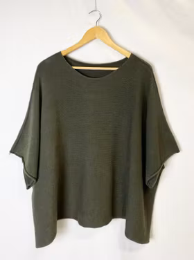 Ponchotröja - Rundhals - Kaki