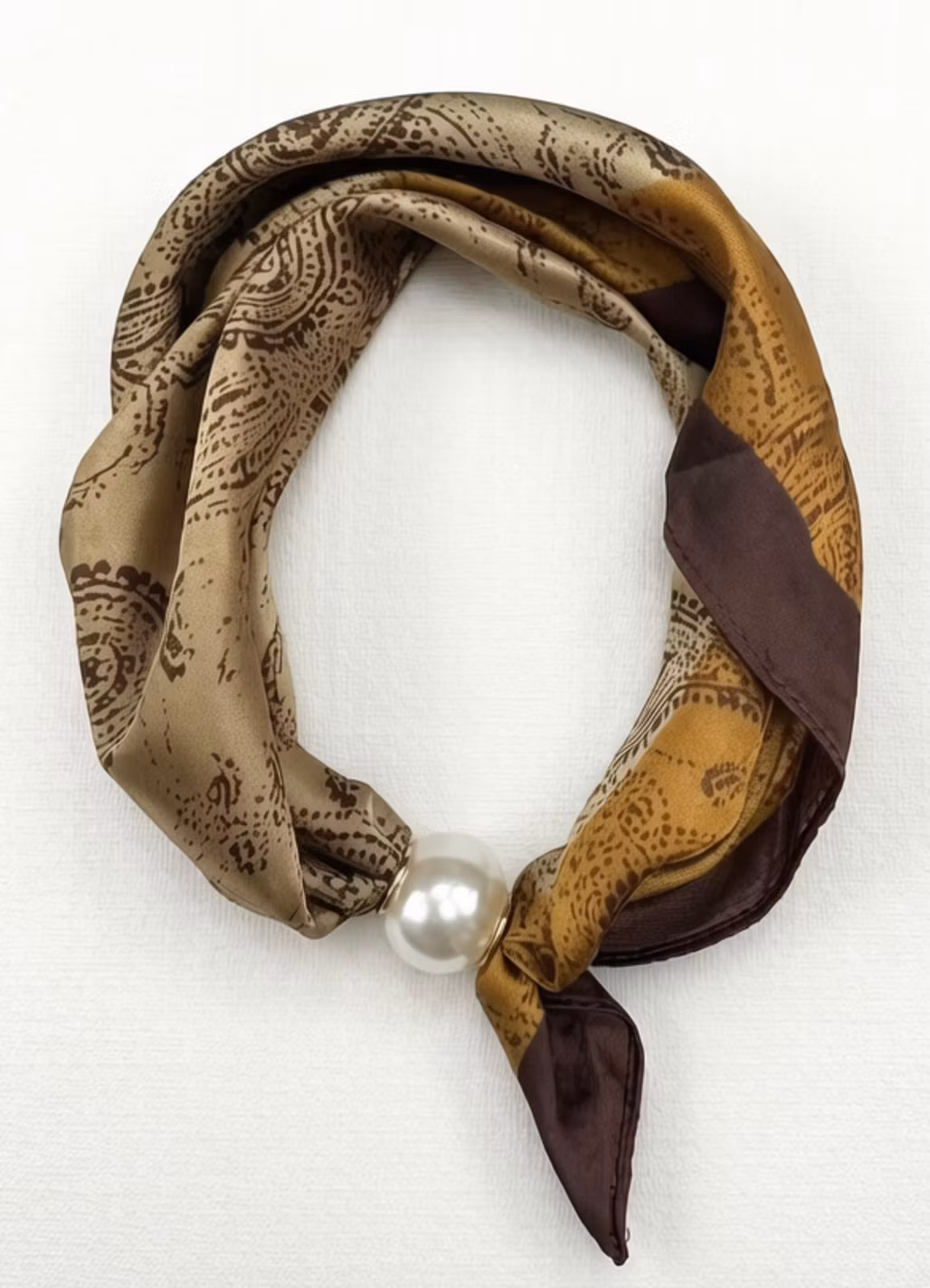 Scarf med pärla - Savanna - Brun