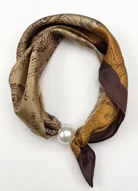 Scarf med pärla - Savanna - Brun