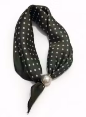 Scarf med pärla - Dott - Kaki
