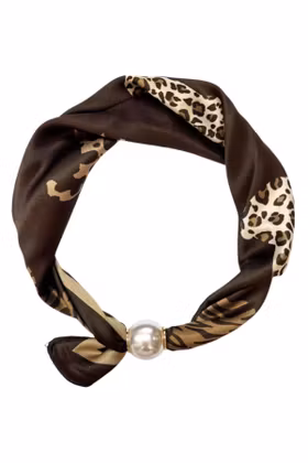 Scarf med pärla - Ella - Choklad
