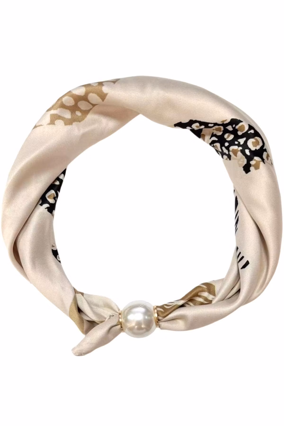 Scarf med pärla - Ella - Beige