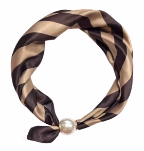 Scarf med pärla - Evelina - Choklad