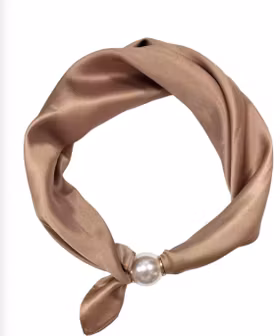 Scarf med pärla - Taupe
