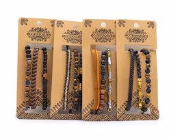 Armbandsset för män –  brun