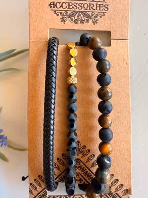 Armbandsset för män –  brun