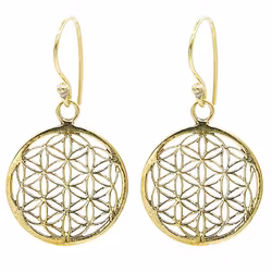 Örhängen livets blomma i mässing