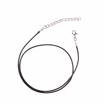 Svart Fauxlädersnöre med Metallspänne 1,5 mm – 48 cm