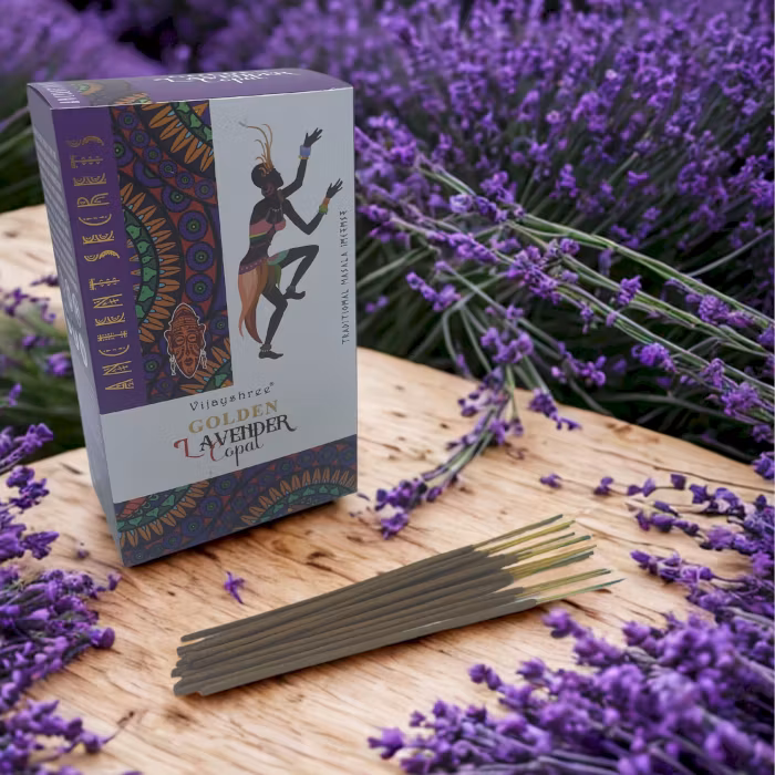 Golden Copal & Lavendel – Naturliga Rökelsepinnar