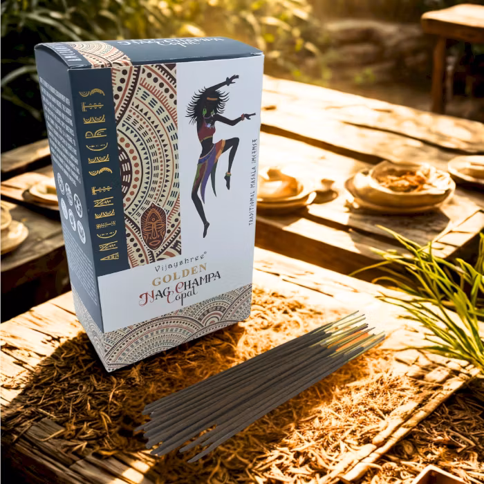 Golden Copal & Nag Champa – Naturliga Rökelsepinnar