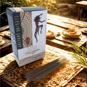 Golden Copal & Nag Champa – Naturliga Rökelsepinnar