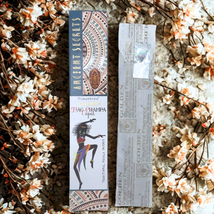 Golden Copal & Nag Champa – Naturliga Rökelsepinnar