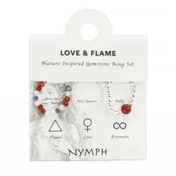 Nymph Spirit Ringset med Ädelstenar - Kärlek & Flamma