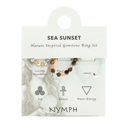 Nymph Spirit Ringset med Ädelstenar – Havssolnedgång