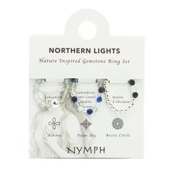 Nymph Spirit Ringset med Ädelstenar – Norrsken