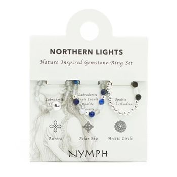 Nymph Spirit Ringset med Ädelstenar – Norrsken