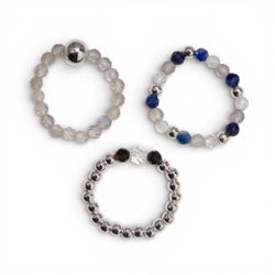 Nymph Spirit Ringset med Ädelstenar – Norrsken