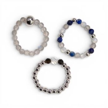 Nymph Spirit Ringset med Ädelstenar – Norrsken