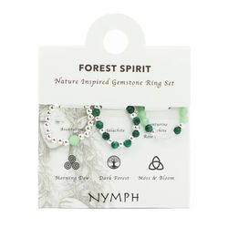 Nymph Spirit Ringset med Ädelstenar – Skogens Ande
