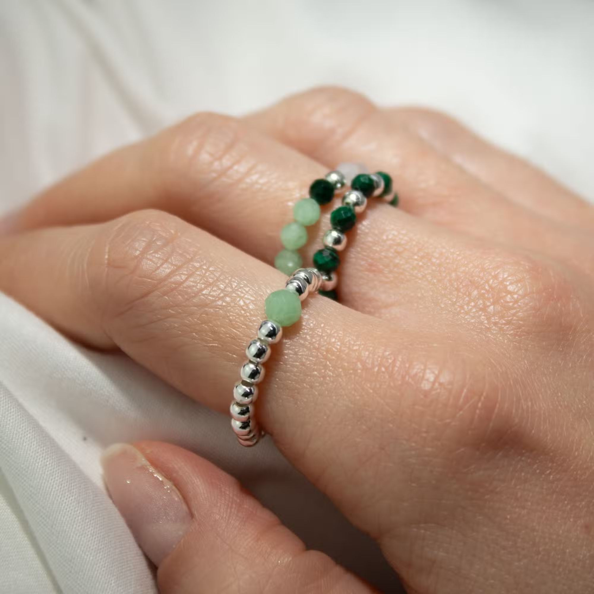 Nymph Spirit Ringset med Ädelstenar – Skogens Ande