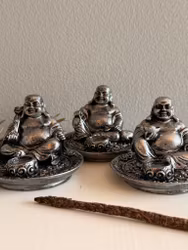 Rökelsehållare Happy Buddha Silver