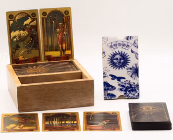 Tarotbox med Två Fack och Korthållare