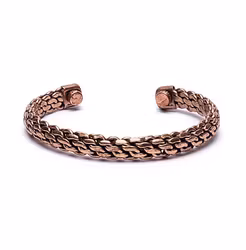 Armband i koppar, flätat och magnetiskt