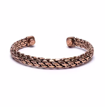 Armband i koppar, flätat och magnetiskt