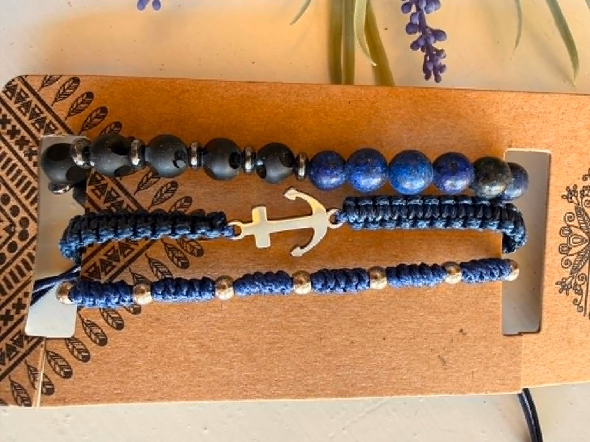 Armbandsset för män – blå