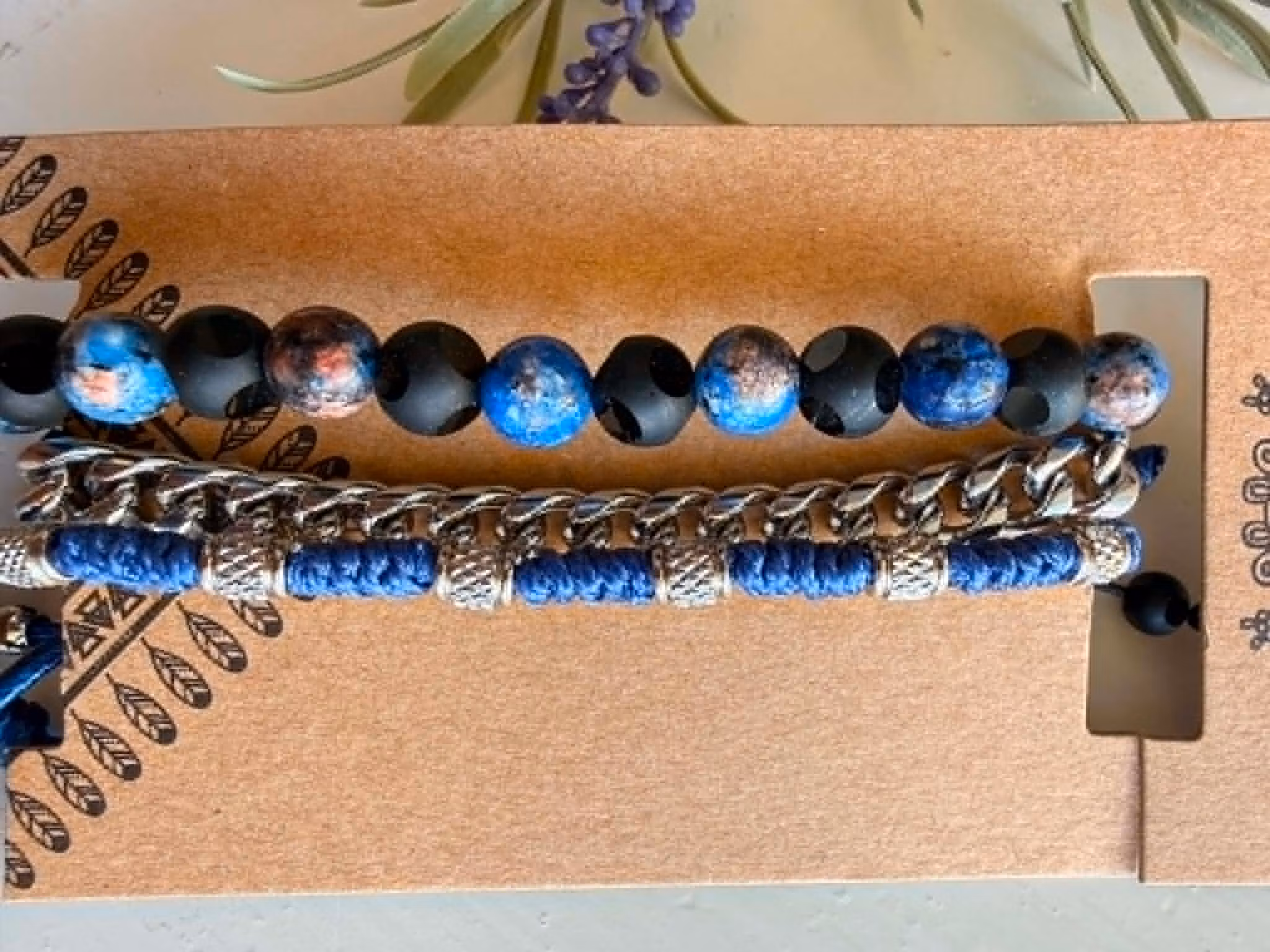 Armbandsset för män – blå