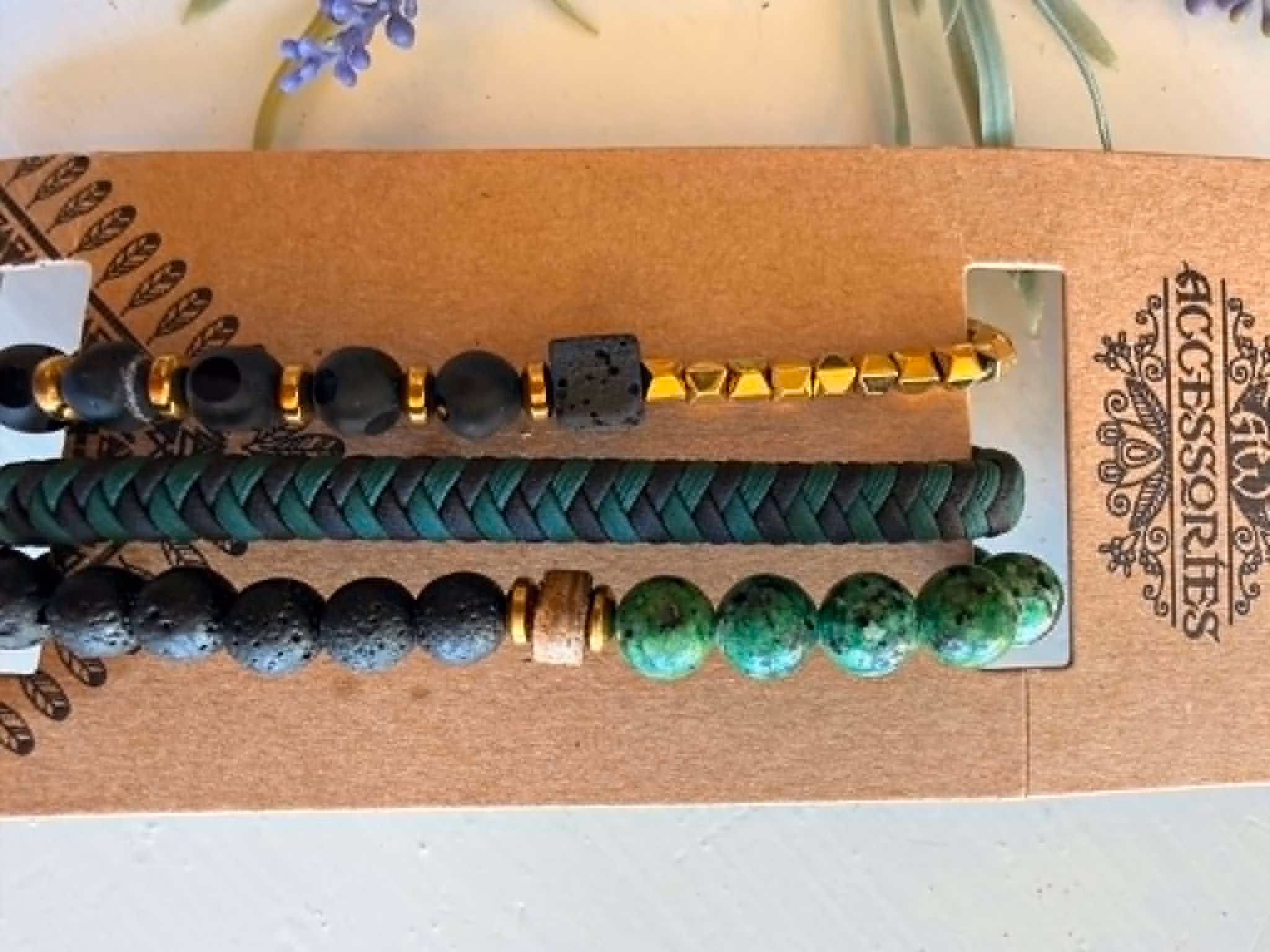 Armbandsset för män – grön