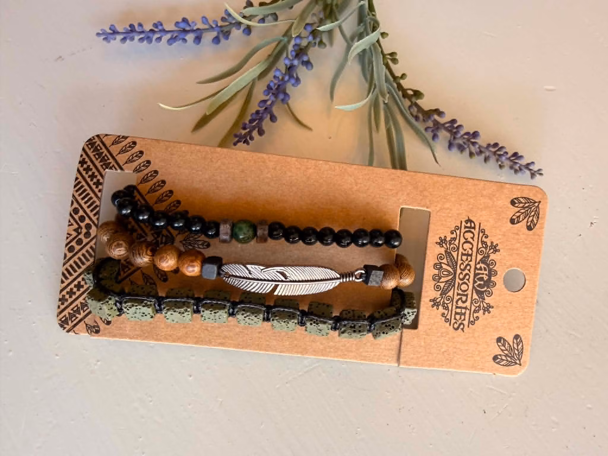 Armbandsset för män – grön