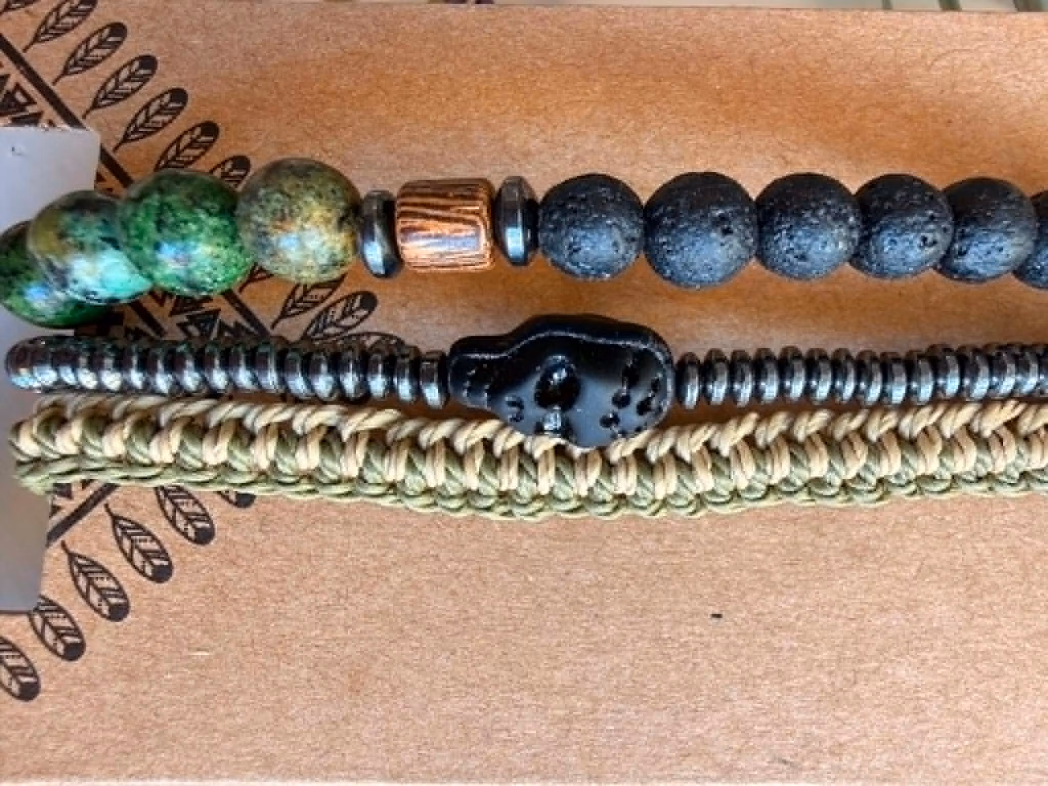 Armbandsset för män – grön