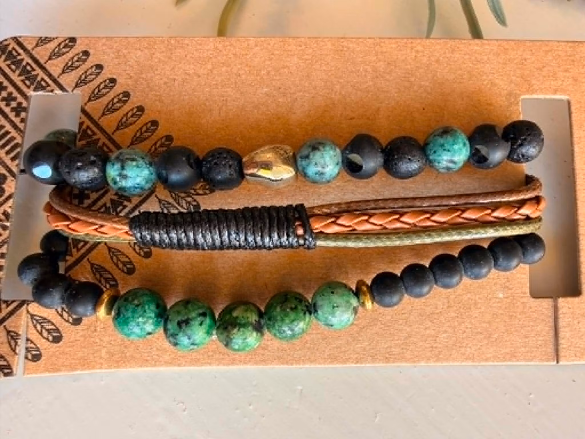 Armbandsset för män – grön