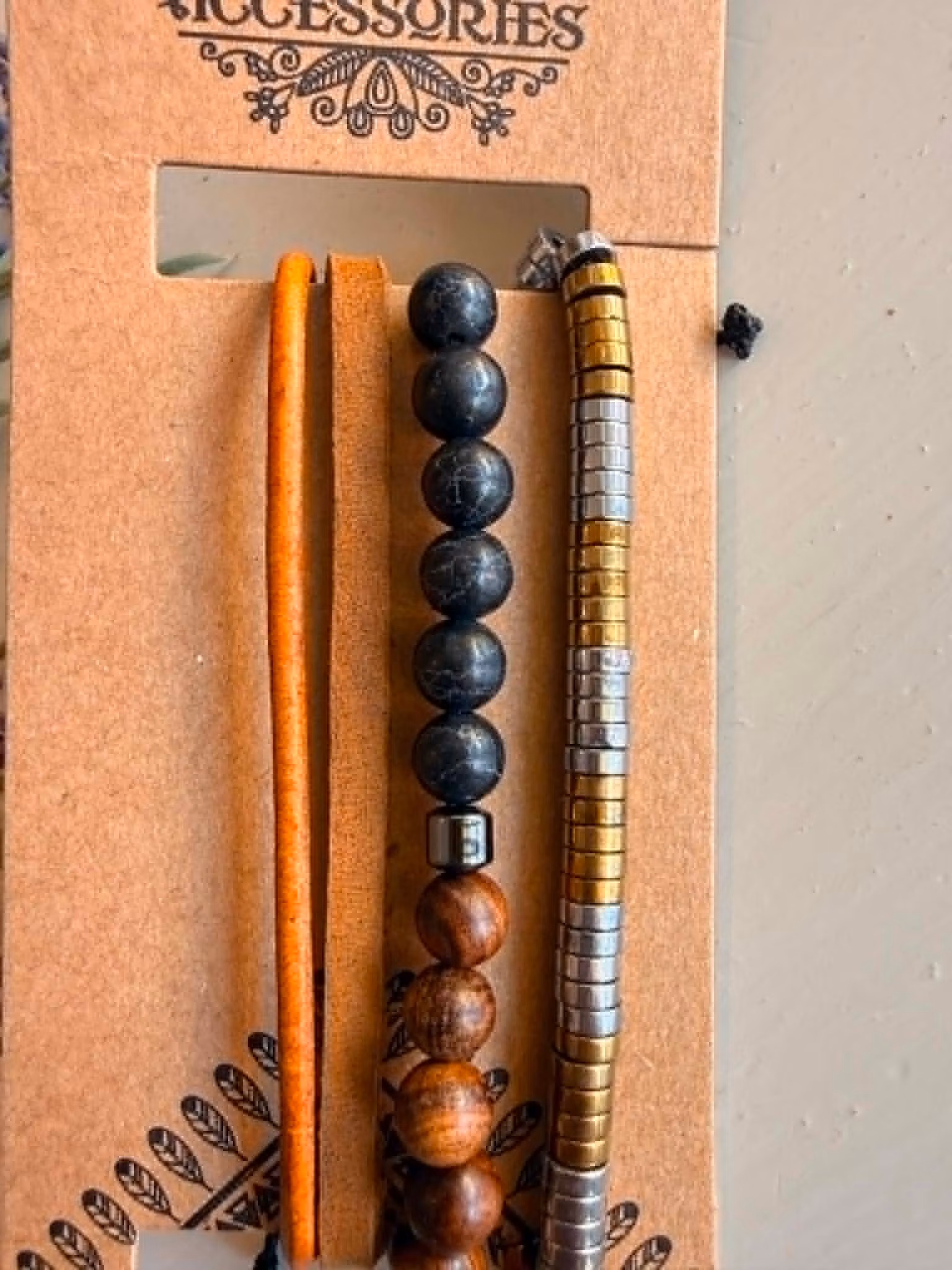 Armbandsset för män –  brun