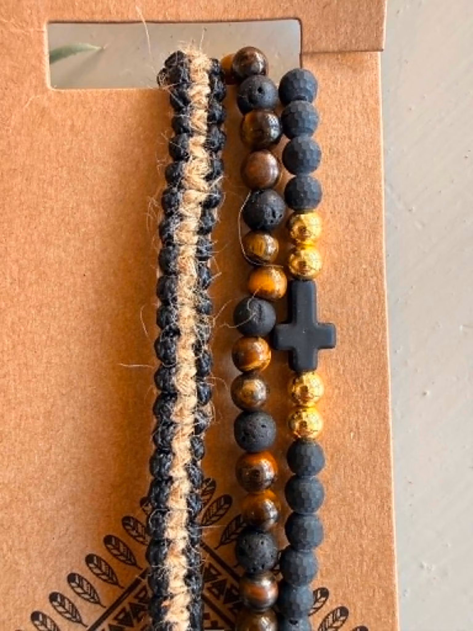 Armbandsset för män –  brun
